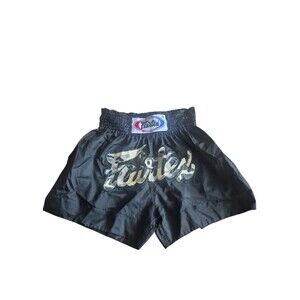 Fairtex Black & Camouflage Drawstring Waist Muay Thai Kick Boxing Shorts Size L
